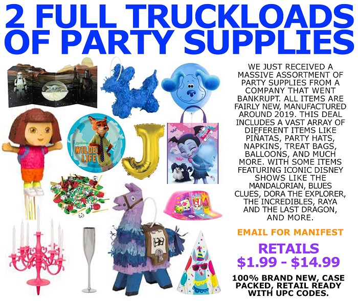 53945 - 2 Full Truckloads of Party Supplies Canada